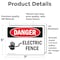 Signmission Electric Fence Danger Sign, Vinyl Decal, 7in W x 5in L, 2PK OS-2PACK-DS-D-57-L-1191 - alternate 8